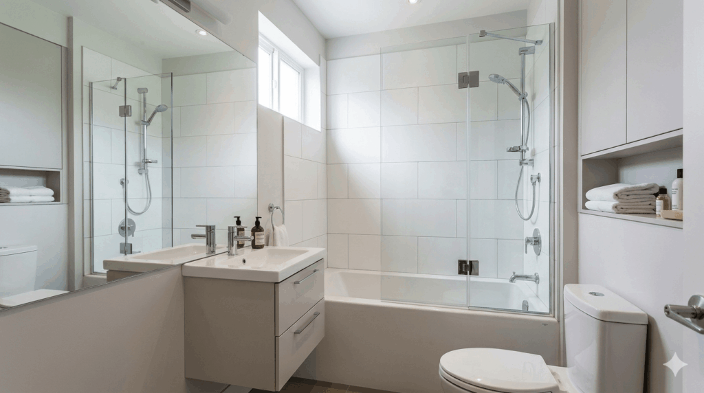 Badezimmer Ideen klein mit Dusche und Badewanne 2026