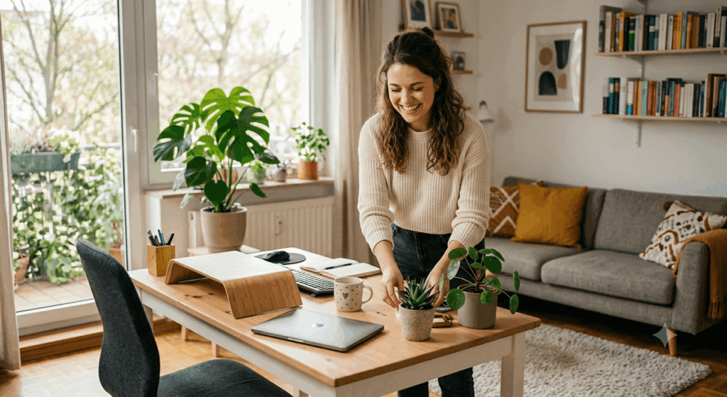 Homeoffice im Wohnzimmer einrichten 5 platzsparende & schöne Lösungen 2026